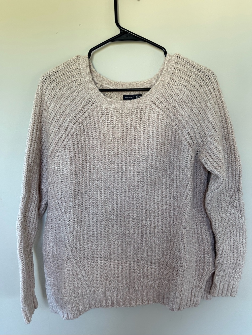 American Eagle Outfitters Ahh-Mazingly Soft Oatmeal Heather Chunky Knit Sweater
